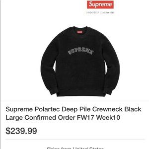 Supreme Polartec Deep Pile Crewneck
